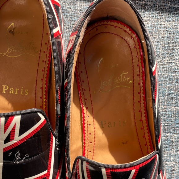 Christian Louboutin Black and Red Patterned Loafers - Picture 5 of 15